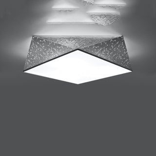 Plafonnier Argenté | Lampe Géométrique Moderne pour Éclairage de Salon