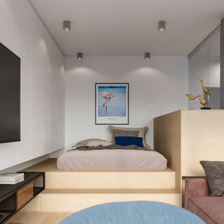 Modern Ceiling Light – Gray Cylindrical Lamp | Contemporary Living Room Lighting