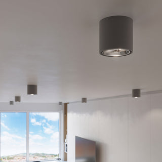 Modern Ceiling Light – Gray Cylindrical Lamp | Contemporary Living Room Lighting