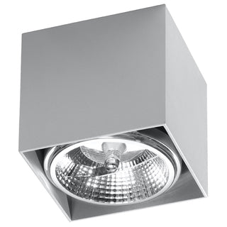 Plafonnier cube gris moderne – Luminaire de plafond minimaliste pour salon