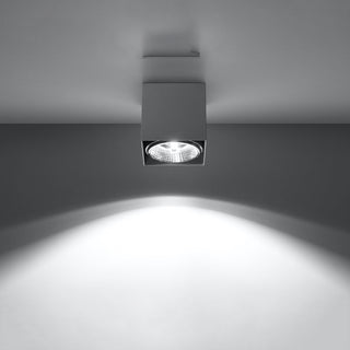 Plafonnier cube gris moderne – Luminaire de plafond minimaliste pour salon