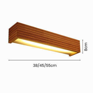 Wood rustic LED bathroom vanity wall sconce ambient — lamp