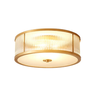 Vintage brass ceiling light glass drum – luxury fixture