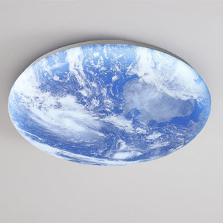 Plafonnier LED Lune - Luminaire Moderne Rond avec Éclairage Doux
