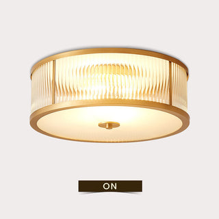 Glass brass ceiling fixture vintage drum – luxury