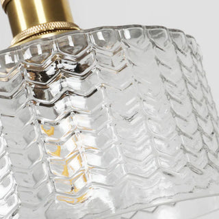 Vintage Glass Pendant Light - Elegant Cylindrical Glass Lamp for Kitchen Island