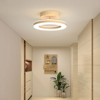 Circle acrylic wood ceiling lamp LED – modern dining