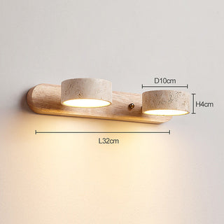 Rustic LED wood vanity wall lamp — bathroom sconce fixture