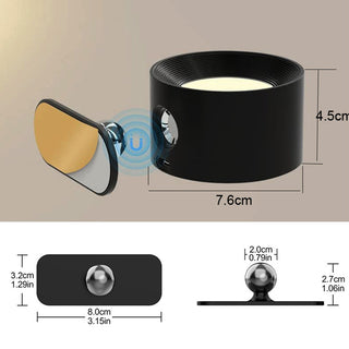 LED 360° wall light side angle — modern adjustable spotlight