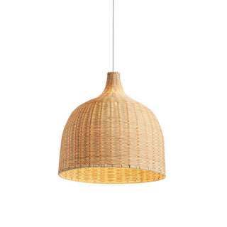 Suspension en rotin – Luminaire panier en bambou tissé à la main | Éclairage pour cuisine et salle à manger