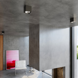 Black Cube Ceiling Light – Modern Geometric Indoor Fixture by Lumavera