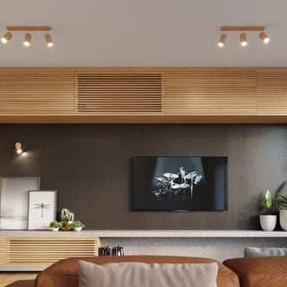 Plafonnier en bois naturel – Lampe réglable de style nordique pour salon