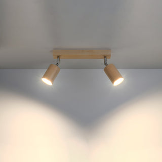 Plafonnier en bois naturel – Lampe réglable de style nordique pour salon