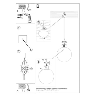 Suspension Globe en verre – Suspension en verre blanc avec finition or pour l'éclairage de salon
