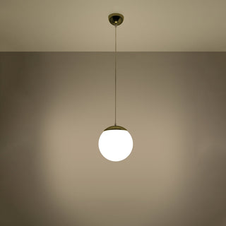 Suspension Globe en verre – Suspension en verre blanc avec finition or pour l'éclairage de salon