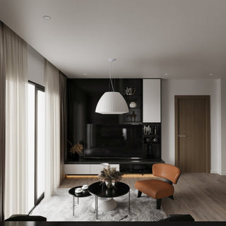 Lustre en tissu blanc – Lampe en tissu plissé | Éclairage moderne pour salon