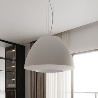 Lustre en tissu blanc – Lampe en tissu plissé | Éclairage moderne pour salon