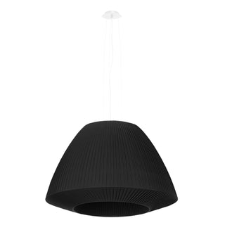 Lustre en tissu noir – Lampe plissée moderne en tissu pour l'éclairage du salon
