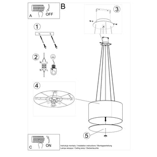 Lustre Noir Minimaliste – Éclairage Salon 5 Ampoules | Lumavera Lighting