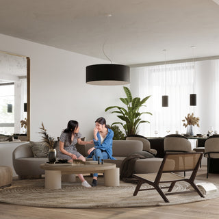Plafonnier noir – Luminaire linéaire minimaliste pour l'éclairage du salon