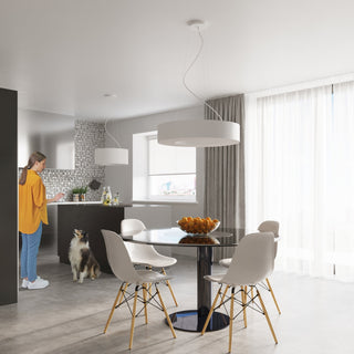 Lustre blanc minimaliste – Plafonnier moderne pour l'éclairage de salon