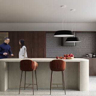Plafonnier en tissu noir – Plafonnier minimaliste | Éclairage chaleureux pour salon