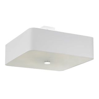 White Fabric Ceiling Light – Square Living Room Lighting with Adjustable Brightness