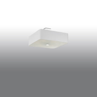 Plafonnier en tissu blanc – Luminaire carré de salon à luminosité réglable