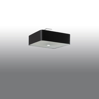 Plafonnier en tissu blanc – Luminaire carré moderne avec abat-jour en tissu pour salon