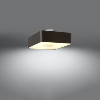 Plafonnier en tissu blanc – Luminaire carré moderne avec abat-jour en tissu pour salon