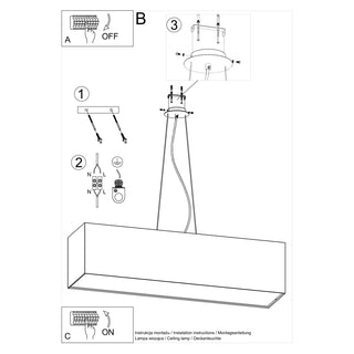 Lustre rectangulaire blanc – Éclairage de salon moderne | Suspension minimaliste