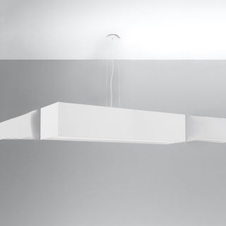 Lustre rectangulaire blanc – Éclairage de salon moderne | Suspension minimaliste
