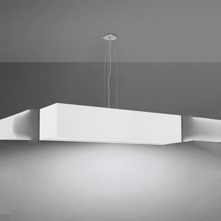 Lustre rectangulaire blanc – Éclairage de salon moderne | Suspension minimaliste