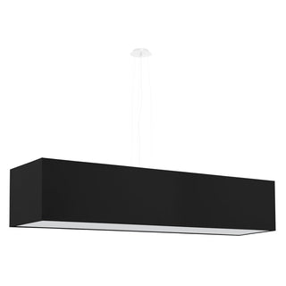 Lustre en tissu noir – Suspension rectangulaire minimaliste avec éclairage doux et diffus