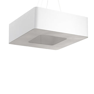 Lustre en tissu blanc – Plafonnier carré moderne avec éclairage ambiant doux