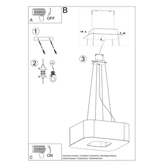 Lustre en tissu blanc – Plafonnier carré moderne avec éclairage ambiant doux