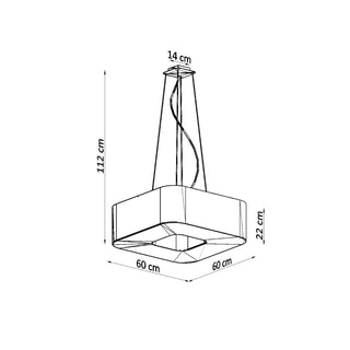 Lustre Carré Noir – Suspension Minimaliste Moderne pour Éclairage de Salon