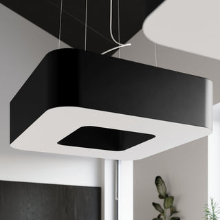 Lustre Carré Noir – Suspension Minimaliste Moderne pour Éclairage de Salon