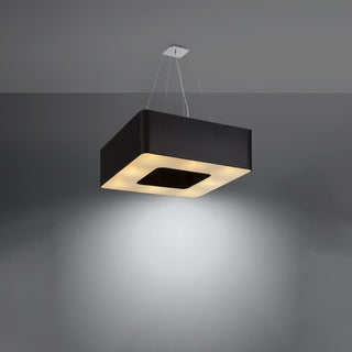 Lustre Carré Noir – Suspension Minimaliste Moderne pour Éclairage de Salon