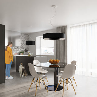 Lustre noir minimaliste – Plafonnier rond moderne | Éclairage de salon