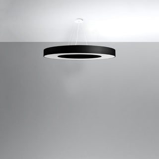 Lustre noir minimaliste – Plafonnier rond moderne | Éclairage de salon