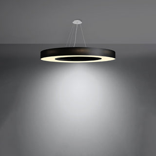 Lustre noir minimaliste – Plafonnier rond moderne | Éclairage de salon