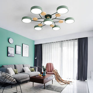 Adjustable chandelier multi-head LED pendant ceiling detail
