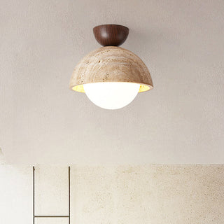 Stone finish yellow ceiling lamp industrial – dining room