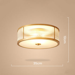 Luxury drum ceiling lamp glass brass – vintage close-up