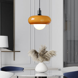 Coffee-colored dome pendant — Bauhaus dining room lamp