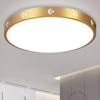 Flush mount gold ceiling lamp vintage – round warm finish