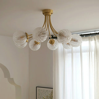 Large mid century metal circle chandelier living room pendant