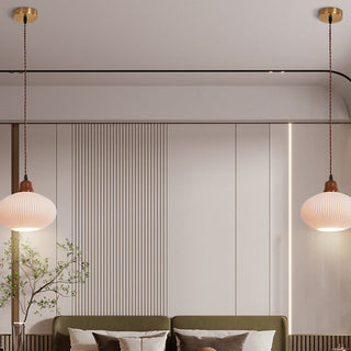 Suspension Vintage en Céramique - Lampe en Céramique Blanche Nordique pour Éclairage de Salle à Manger