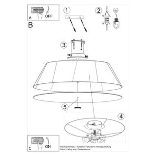 White Fabric Ceiling Light – Minimalist Living Room Lighting With Soft Ambient Glow